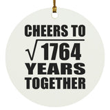 42nd Anniversary Cheers To Square Root of 1764 Years Together - Circle Ornament