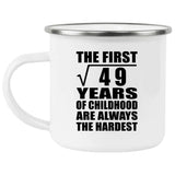 7th Birthday Square Root of 49 Years of Childhood - 12oz Camping Mug