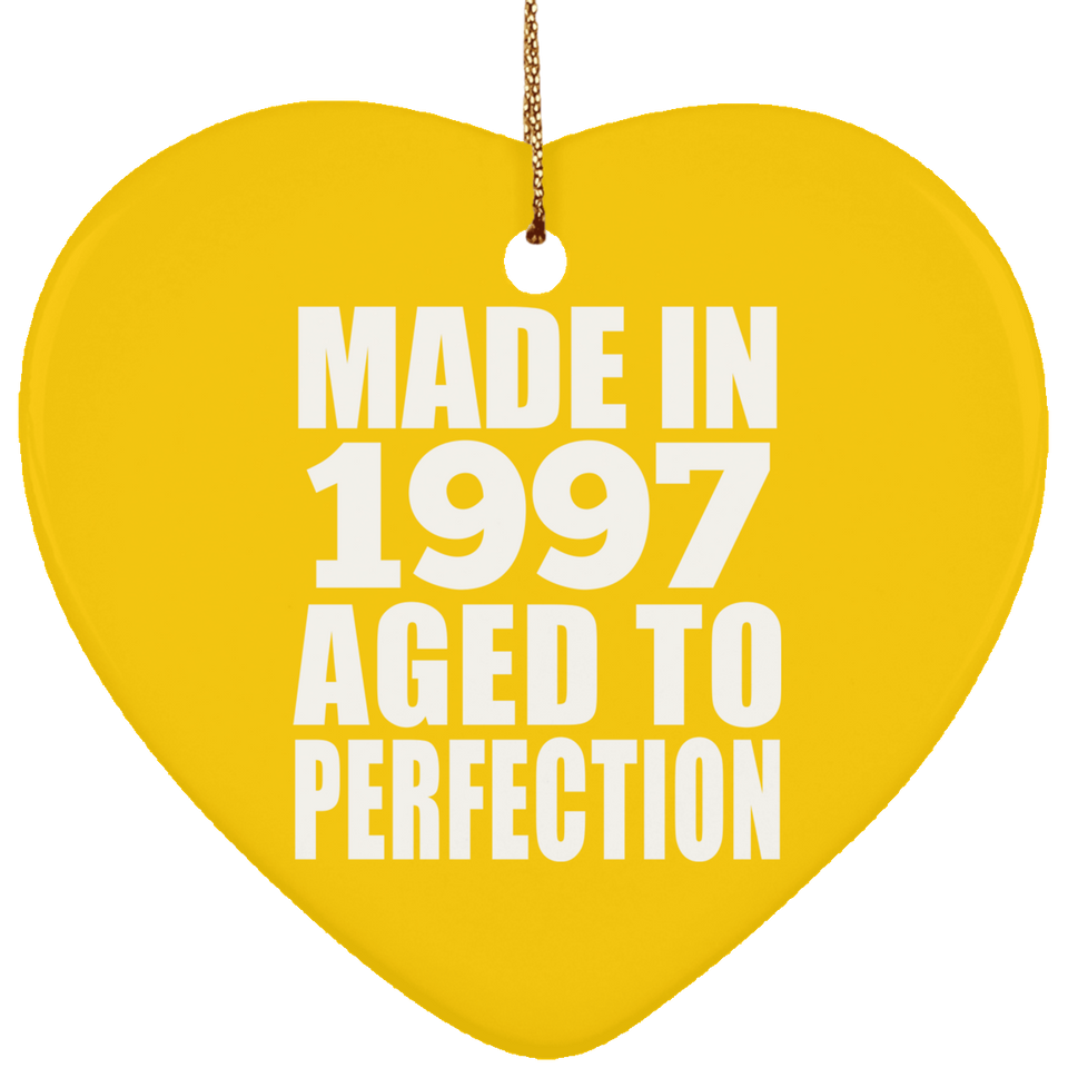 27th Birthday Made In 1997 Aged to Perfection - Heart Ornament