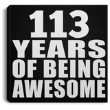 113th Birthday 113 Years Of Being Awesome - Canvas Square