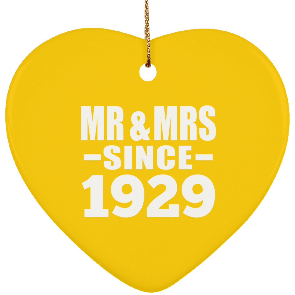 95th Anniversary Mr & Mrs Since 1929 - Heart Ornament