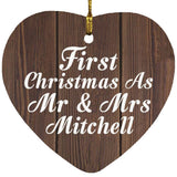 First Christmas As Mr & Mrs Mitchell - Heart Ornament D