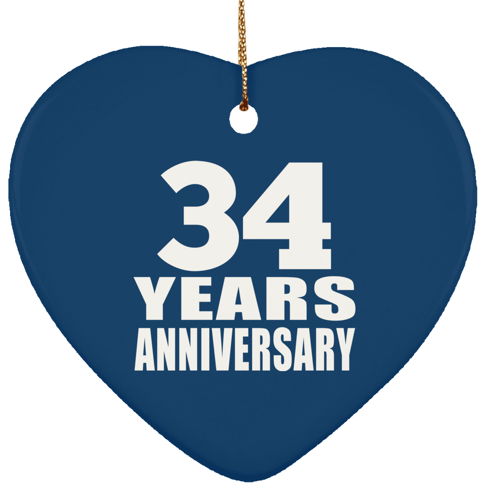 34th Anniversary 34 Years - Heart Ornament