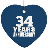 34th Anniversary 34 Years - Heart Ornament