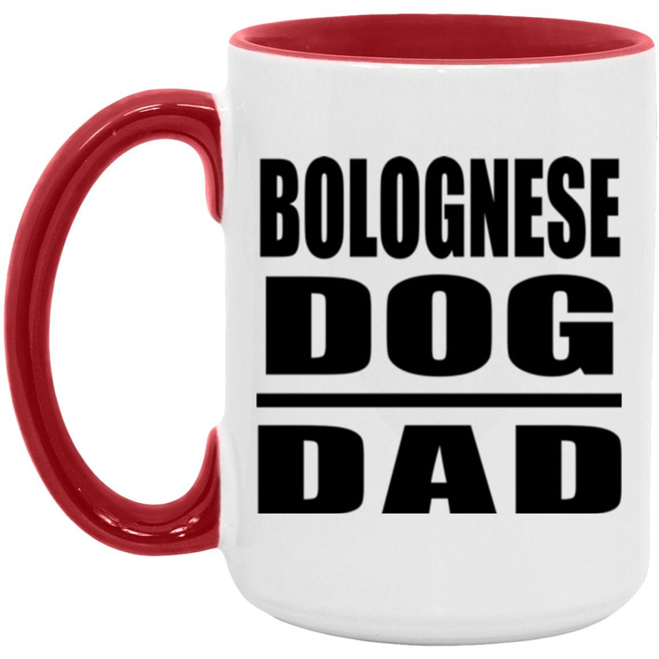 Bolognese Dog Dad - 15oz Accent Mug Red
