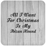 All I Want For Christmas Is My Ibizan Hound - Drink Coaster F