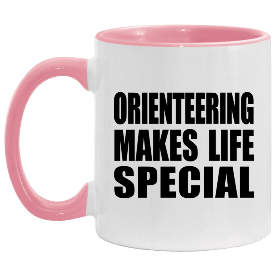 Orienteering Makes Life Special - 11oz Accent Mug Pink