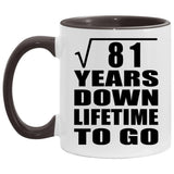 9th Anniversary Square Root of 81 Years Lifetime To Go - 11oz Accent Mug Black