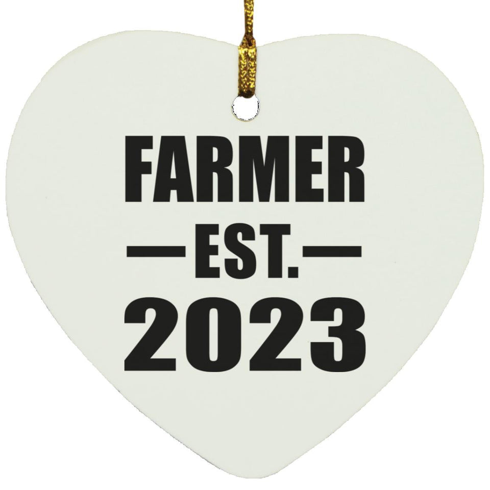 Farmer Established EST. 2023 - Heart Ornament