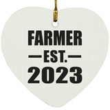 Farmer Established EST. 2023 - Heart Ornament