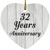 32nd Anniversary 32 Years Anniversary - Heart Ornament F
