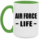 Air Force Life - 15oz Accent Mug Green