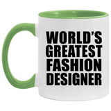 World's Greatest Fashion Designer - 11oz Accent Mug Green