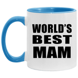World's Best Mam - 11oz Accent Mug Blue