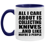 All I Care About Is Collecting Knives - 11oz Accent Mug Purple