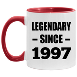 27th Birthday Legendary Since 1997 - 11oz Accent Mug Red