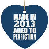 11th Birthday Made In 2013 Aged to Perfection - Heart Ornament
