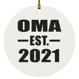 Oma Established EST. 2021 - Circle Ornament