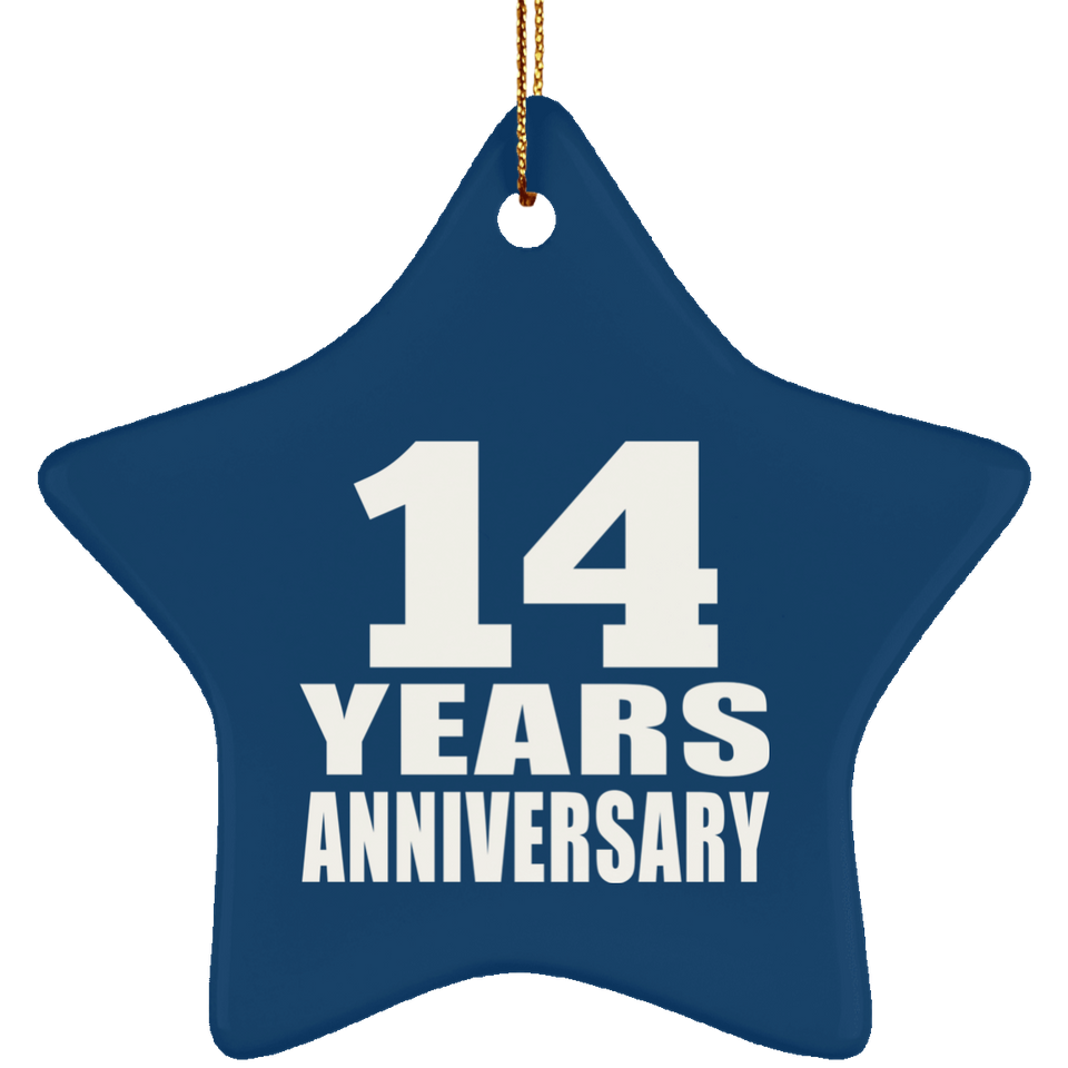 14th Anniversary 14 Years - Star Ornament