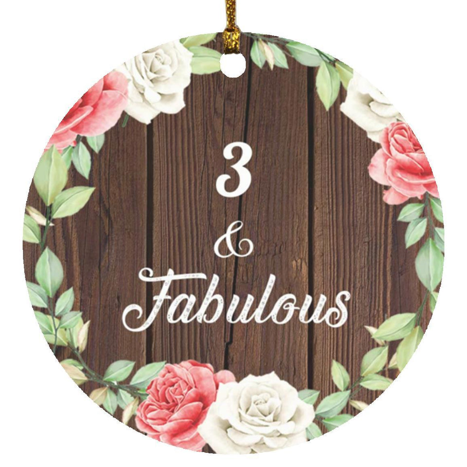 3rd Birthday 3 & Fabulous - Circle Ornament A