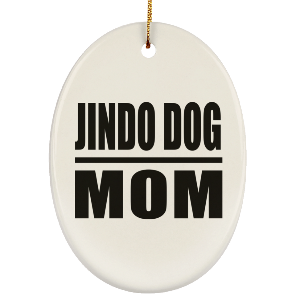 Jindo Dog Mom - Oval Ornament