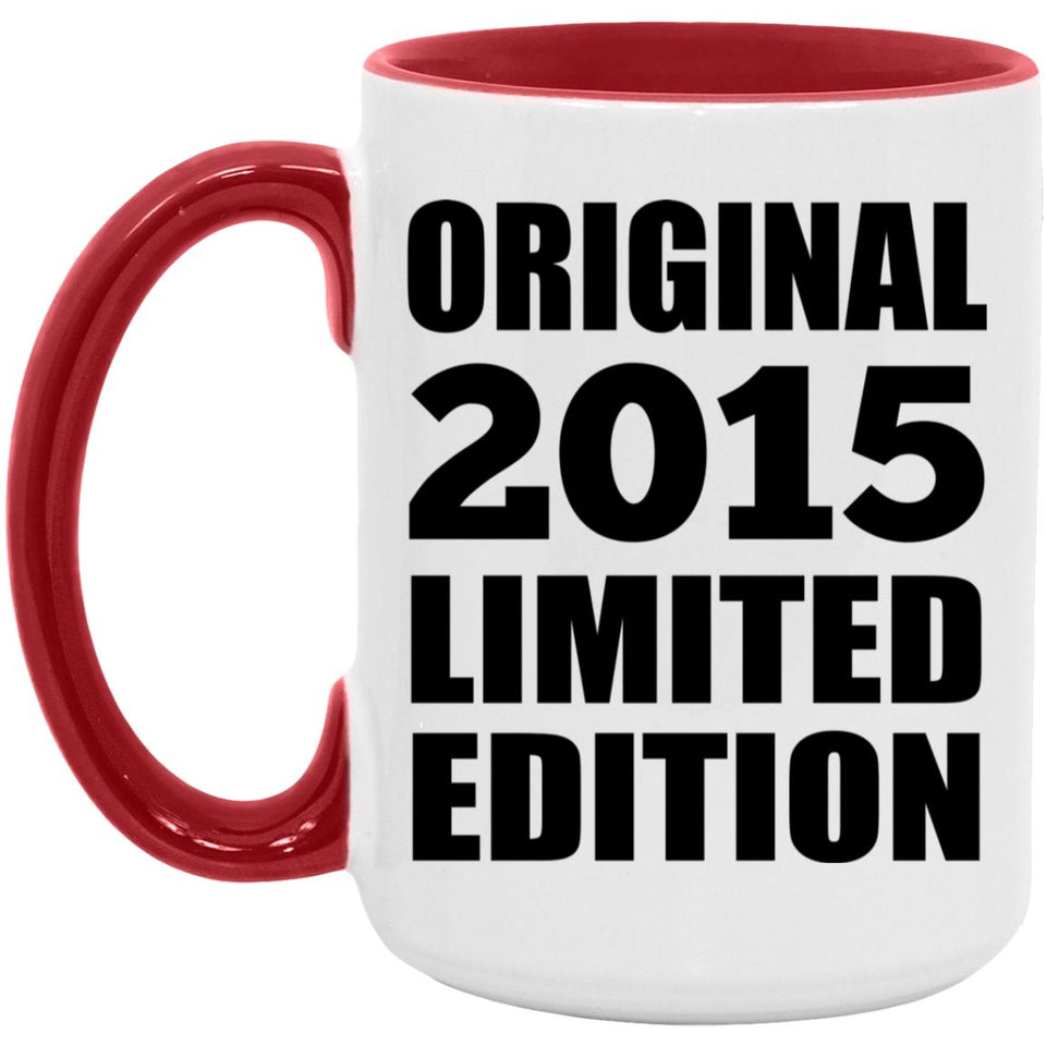 9th Birthday Original 2015 Limited Edition - 15oz Accent Mug Red