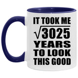 55th Birthday Took Square Root of 3025 Years To Look Good - 11oz Accent Mug Purple