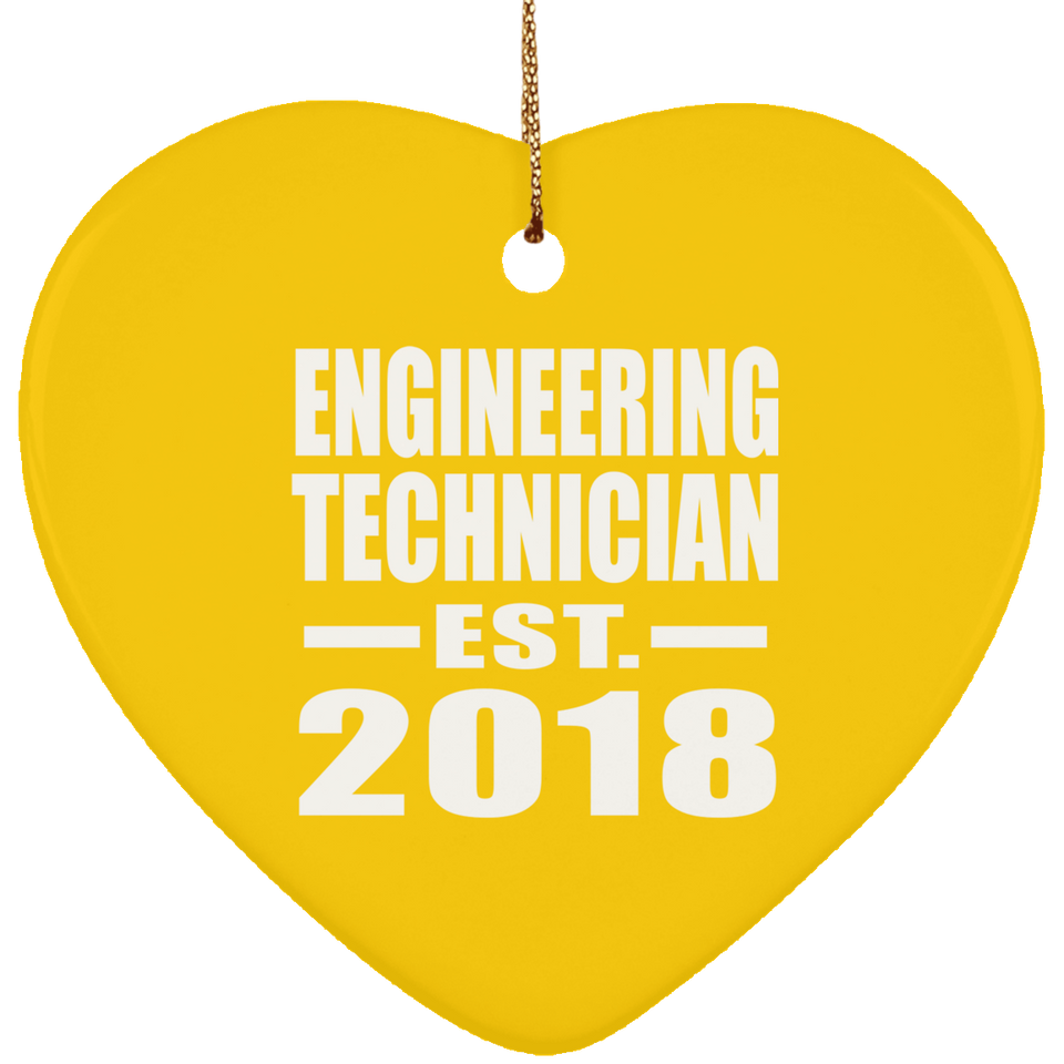 Engineering Technician Established EST. 2018 - Heart Ornament