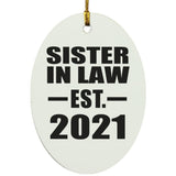 Sister In Law Established EST. 2021 - Oval Ornament