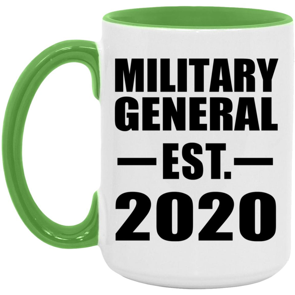 Military General Established EST. 2020 - 15oz Accent Mug Green