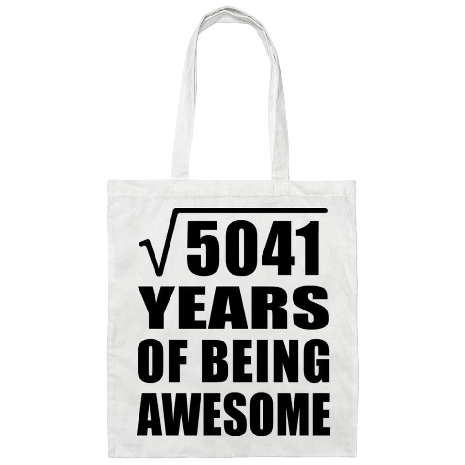 71st Birthday Square Root of 5041 Years of Being Awesome - Tote Bag White