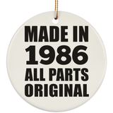 38th Birthday Made in 1986 All Parts Original - Circle Ornament