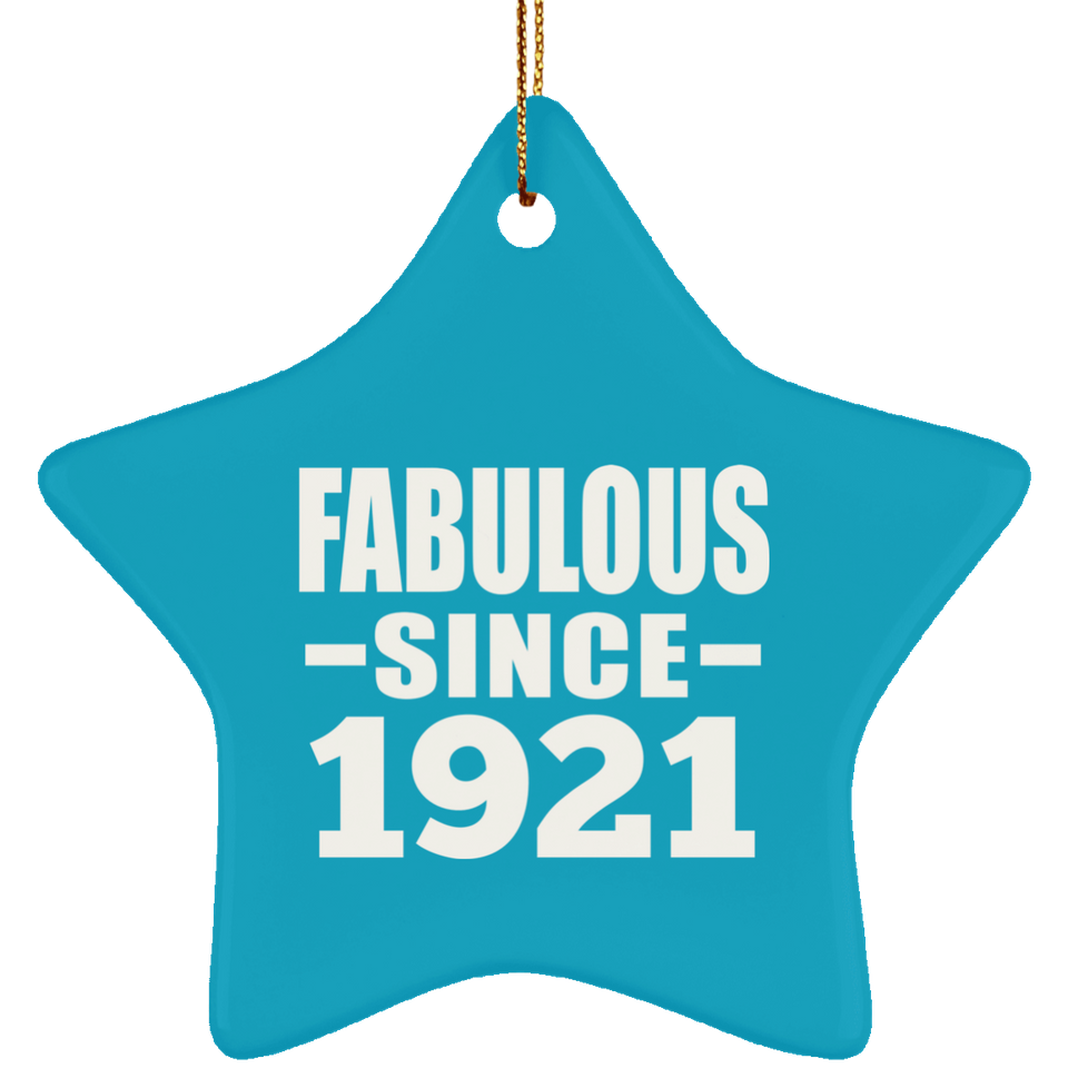 103rd Birthday Fabulous Since 1921 - Star Ornament