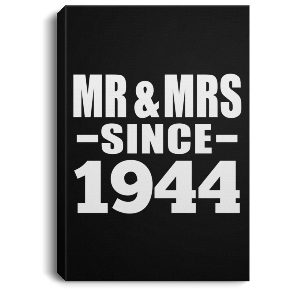 80th Anniversary Mr & Mrs Since 1944 - Canvas Portrait