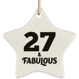 27th Birthday 27 & Fabulous - Star Ornament