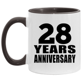 28th Anniversary 28 Years - 11oz Accent Mug Black