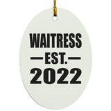 Waitress Established EST. 2022 - Oval Ornament
