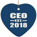 CEO Established EST. 2018 - Heart Ornament
