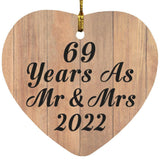 69 Years As Mr & Mrs 2022 - Heart Ornament C