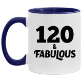 120th Birthday 120 & Fabulous - 11oz Accent Mug Purple