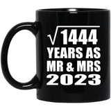 38th Anniversary Square Root of 1444 Years As Mr & Mrs 2023 - 11oz Coffee Mug Black