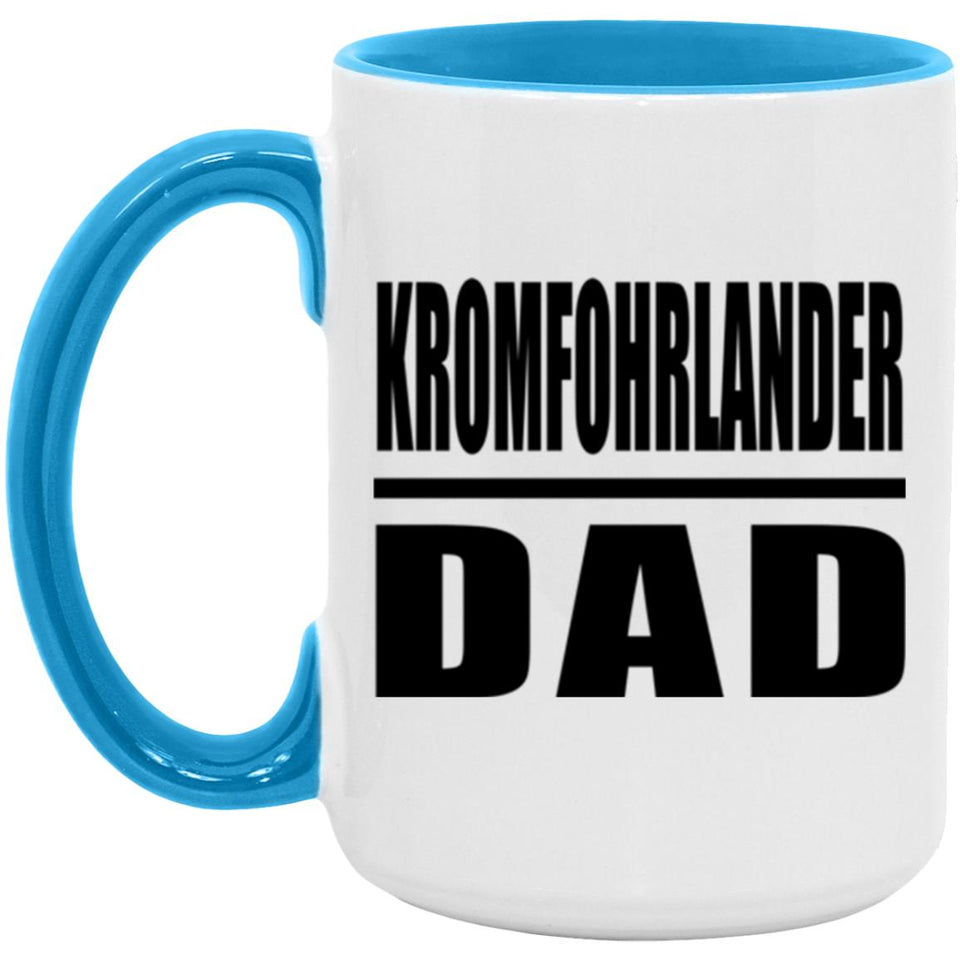 Kromfohrlander Dad - 15oz Accent Mug Blue