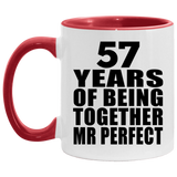 57th Anniversary 57 Years Of Being Mr Perfect - 11oz Accent Mug Red