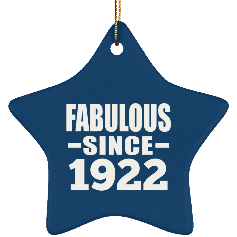 102nd Birthday Fabulous Since 1922 - Star Ornament