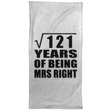 11th Anniversary Square Root of 121 Years of Being Mrs Right - Hand Towel
