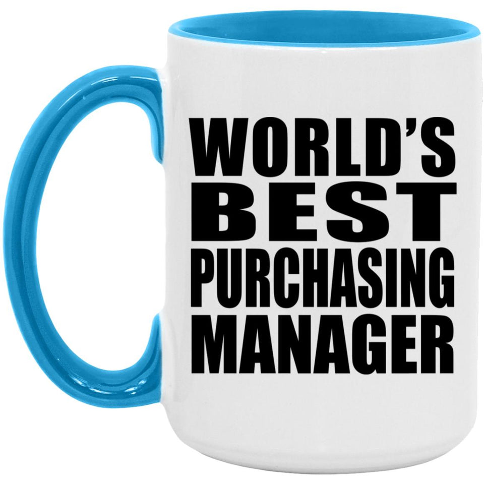 World's Best Purchasing Manager - 15oz Accent Mug Blue