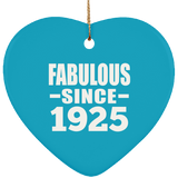99th Birthday Fabulous Since 1925 - Heart Ornament