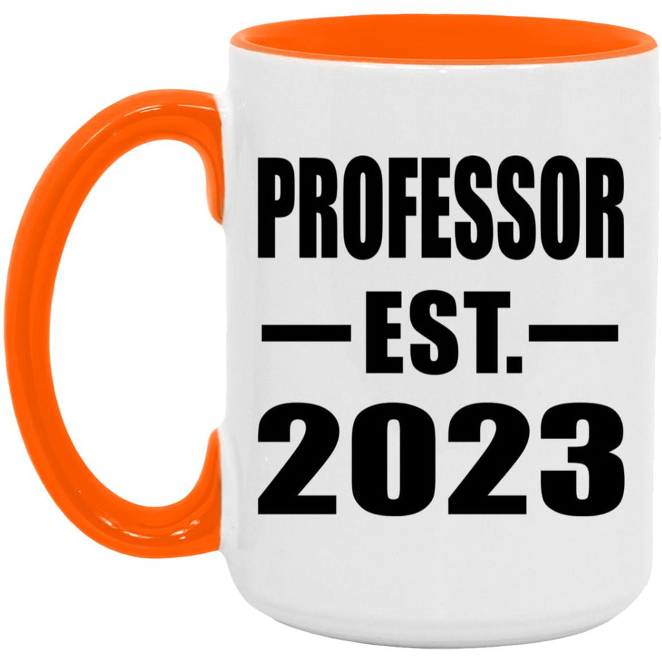 Professor Established EST. 2023 - 15oz Accent Mug Orange