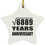 83rd Anniversary Square Root of 6889 Years Anniversary - Star Ornament