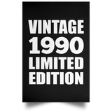 34th Birthday Vintage 1990 Limited Edition - Poster Portrait